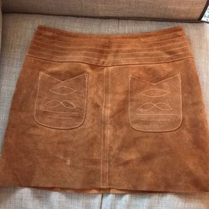 Size 4 Free People Brown Suede Skirt